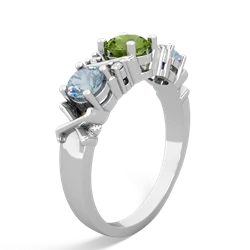 Peridot Hugs And Kisses 14K White Gold ring R5016