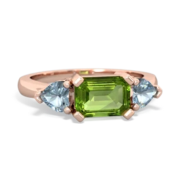 Peridot Three Stone 14K Rose Gold ring R5235