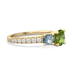 Peridot Pave Trellis 14K Yellow Gold ring R5500