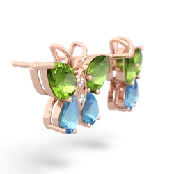 Peridot Butterfly 14K Rose Gold earrings E2215