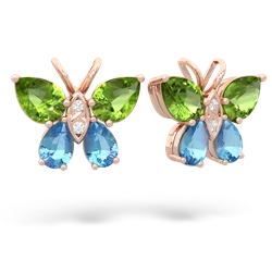 Peridot Butterfly 14K Rose Gold earrings E2215