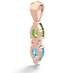 Peridot Bowtie Drop 14K Rose Gold pendant P0865