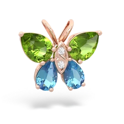 Peridot Butterfly 14K Rose Gold pendant P2215