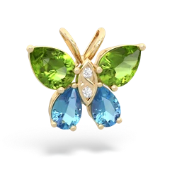 Peridot Butterfly 14K Yellow Gold pendant P2215