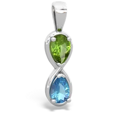 Peridot Infinity 14K White Gold pendant P5050