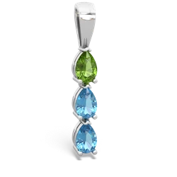 Peridot Dew Drops 14K White Gold pendant P2251