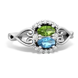 Peridot Love Nest 14K White Gold ring R5860