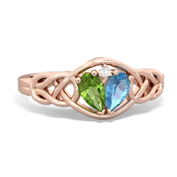 Peridot Celtic Love Knot 14K Rose Gold ring R5420