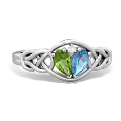 Peridot Celtic Love Knot 14K White Gold ring R5420