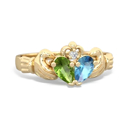 Peridot 'Our Heart' Claddagh 14K Yellow Gold ring R2388