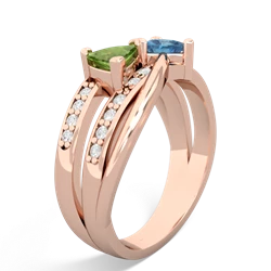 Peridot Bowtie 14K Rose Gold ring R2360