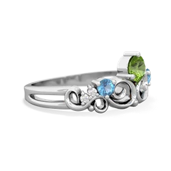 Peridot Crown Keepsake 14K White Gold ring R5740