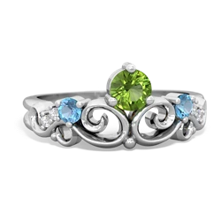 Peridot Crown Keepsake 14K White Gold ring R5740