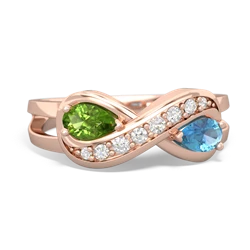 Peridot Diamond Infinity 14K Rose Gold ring R5390