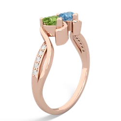 Peridot Side By Side 14K Rose Gold ring R3090