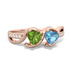 Peridot Side By Side 14K Rose Gold ring R3090