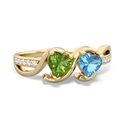 Peridot Side By Side 14K Yellow Gold ring R3090