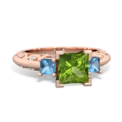 Peridot Eternal Embrace Engagement 14K Rose Gold ring C2001