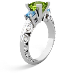 Peridot Eternal Embrace Engagement 14K White Gold ring C2001