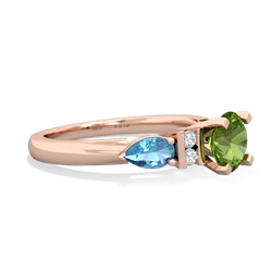 Peridot 6Mm Round Eternal Embrace Engagement 14K Rose Gold ring R2005