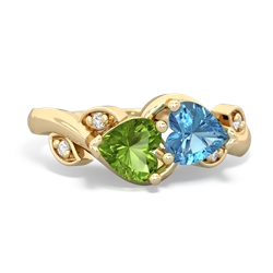 Peridot Floral Elegance 14K Yellow Gold ring R5790