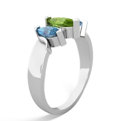 Peridot Three Peeks 14K White Gold ring R2433