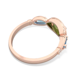 Peridot Milgrain Marquise 14K Rose Gold ring R5700