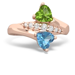 Peridot Heart To Heart 14K Rose Gold ring R2064