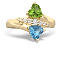 Peridot Heart To Heart 14K Yellow Gold ring R2064