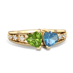 Peridot Heart To Heart 14K Yellow Gold ring R3342