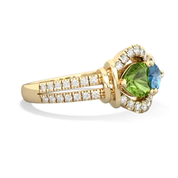 Peridot Art-Deco Keepsake 14K Yellow Gold ring R5630