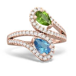 Peridot Diamond Dazzler 14K Rose Gold ring R3000