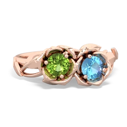 Peridot Rose Garden 14K Rose Gold ring R5510