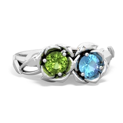 Peridot Rose Garden 14K White Gold ring R5510