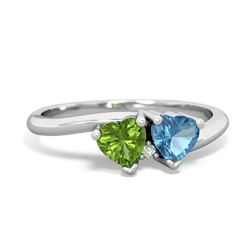 Peridot Sweethearts 14K White Gold ring R5260