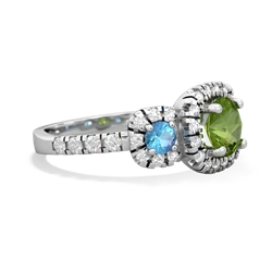 Peridot Regal Halo 14K White Gold ring R5350