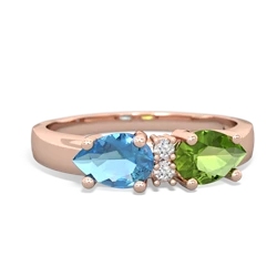 Peridot Pear Bowtie 14K Rose Gold ring R0865