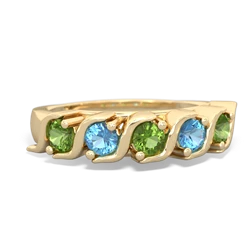 Peridot Anniversary Band 14K Yellow Gold ring R2089