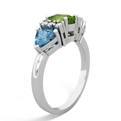 Peridot Antique Style Three Stone 14K White Gold ring R2186