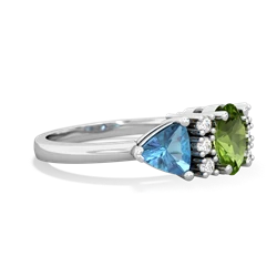 Peridot Antique Style Three Stone 14K White Gold ring R2186