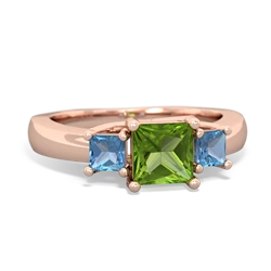 Peridot Three Stone Trellis 14K Rose Gold ring R4015