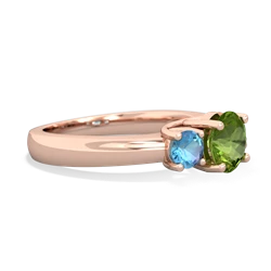 Peridot Three Stone Round Trellis 14K Rose Gold ring R4018