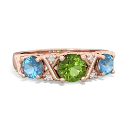 Peridot Hugs And Kisses 14K Rose Gold ring R5016