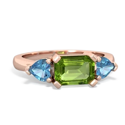 Peridot Three Stone 14K Rose Gold ring R5235