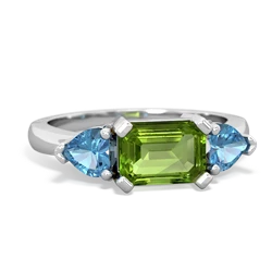 Peridot Three Stone 14K White Gold ring R5235