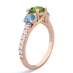 Peridot Pave Trellis 14K Rose Gold ring R5500