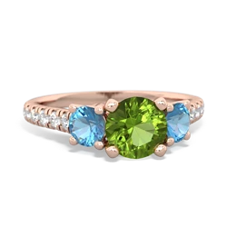 Peridot Pave Trellis 14K Rose Gold ring R5500