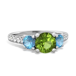 Peridot Pave Trellis 14K White Gold ring R5500