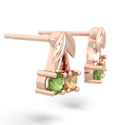 Peridot Sweet Cherries 14K Rose Gold earrings E7001