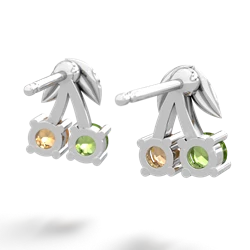 Peridot Sweet Cherries 14K White Gold earrings E7001